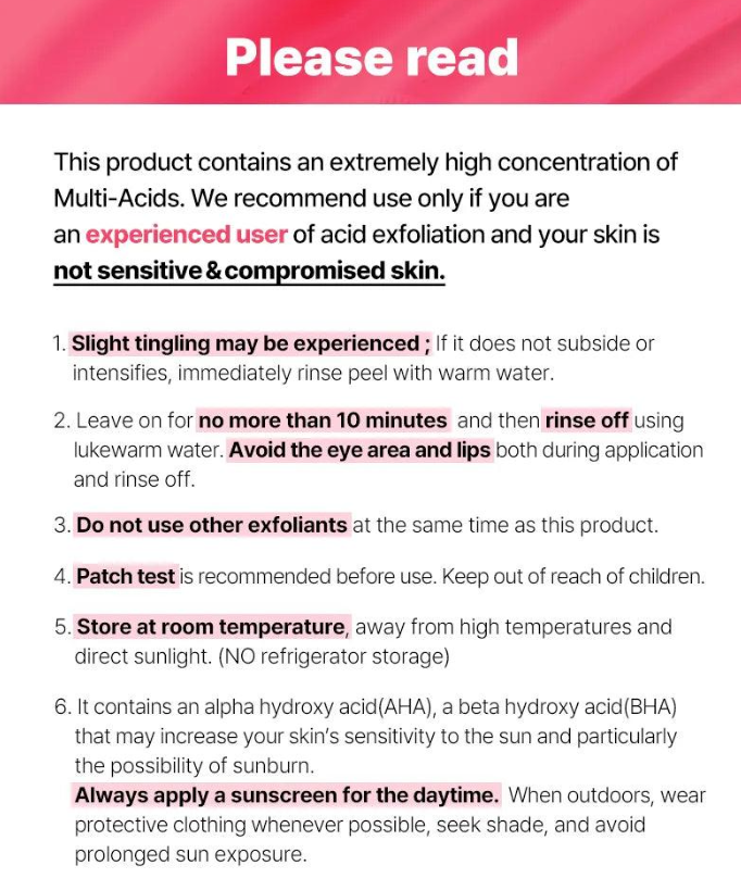 COSRX AHA BHA PHA LHA 35 Facial Smoothing Peel