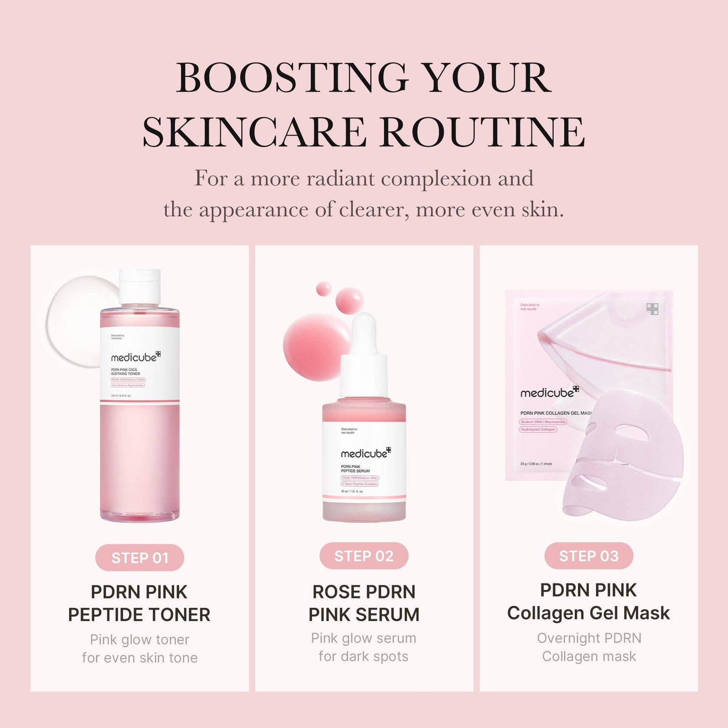 MEDICUBE PDRN Pink Peptide Toner, 250ml