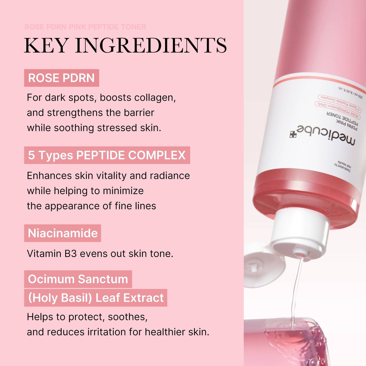 MEDICUBE PDRN Pink Peptide Toner, 250ml